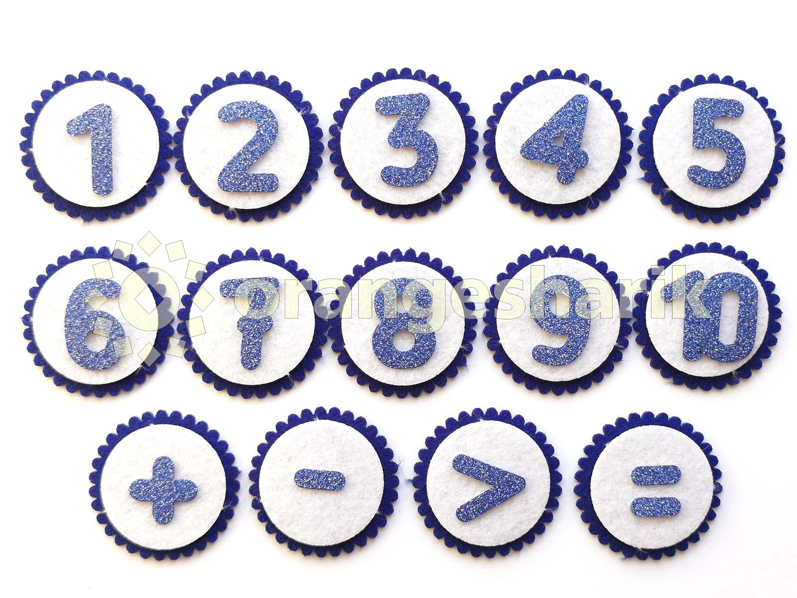 Символы из фетра - Цифры и знаки 2см + круги