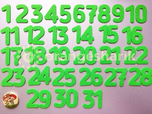 Символы из фетра - Цифры от 1 до 31
