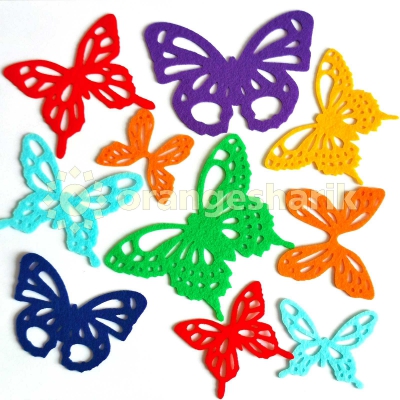 Бабочки из фетра - комплект, 10 шт
