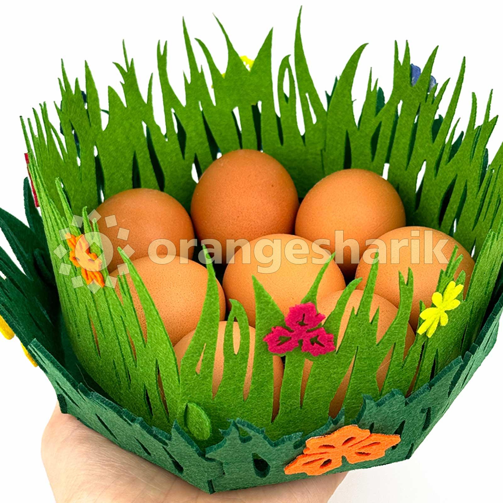 Подставка для яиц на пасху Полянка с цыплятами