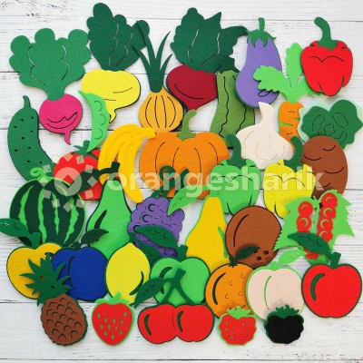 Овощи, фрукты, ягоды из фетра, полный комплект