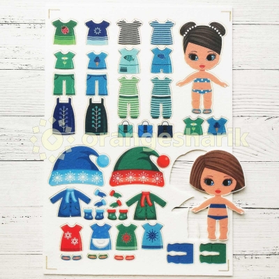 Куколки с одеждой - нарезка по печати