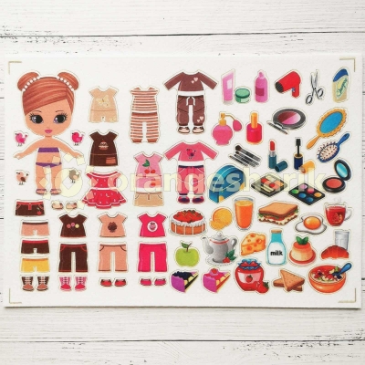Куколка светлая с едой - нарезка по печати