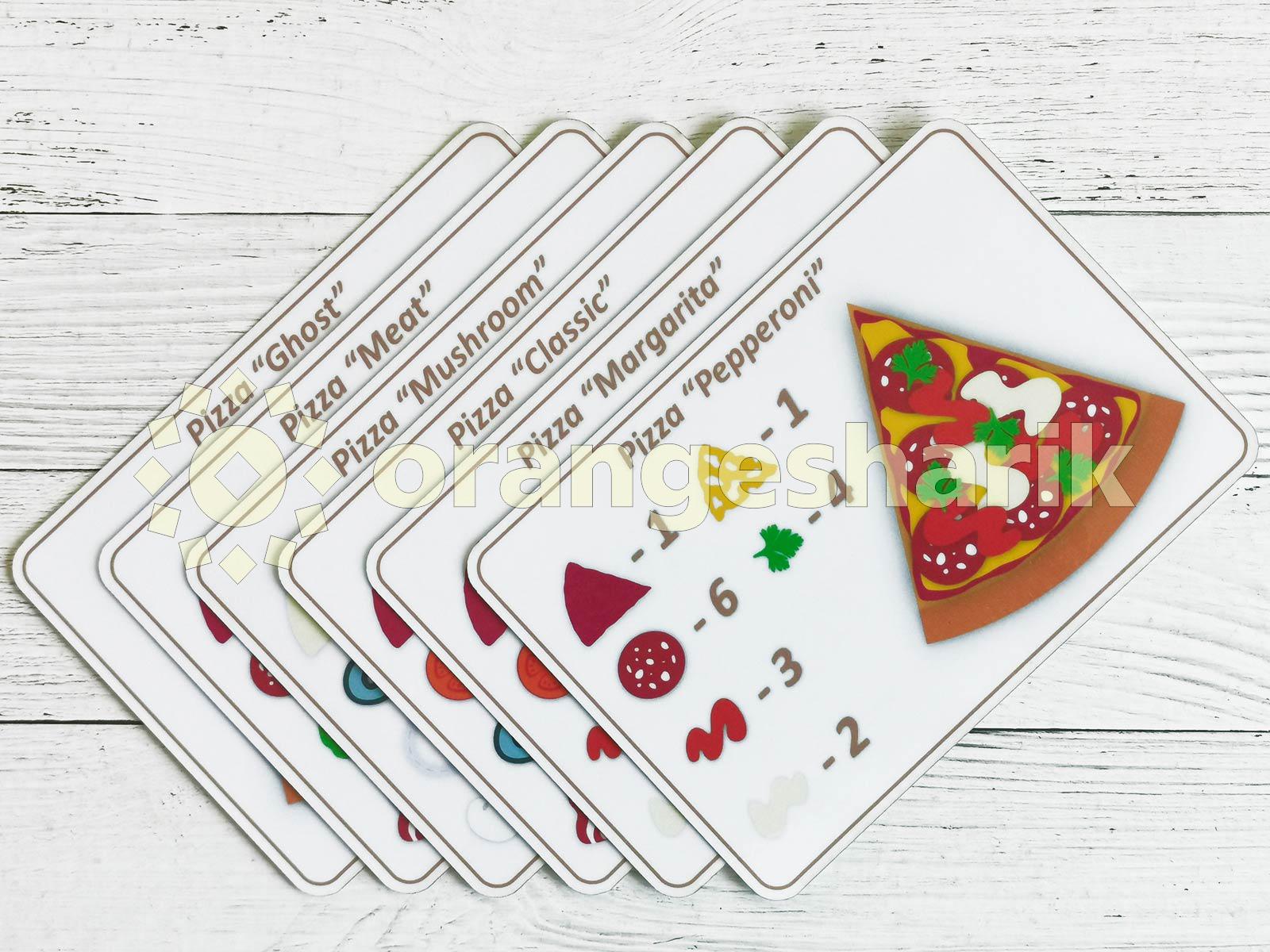 Комплект ламинированных карточек - Пицца